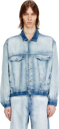 Diesel Trucker jacket in medium-light skeleton denim - Denim Jackets - Unisex - Blue