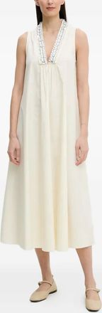 Isabelle Blanche Abito corto smanicato con cristalli - Toni neutri