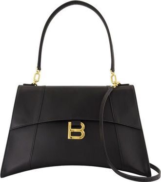 Balenciaga Black Leather Hourglass Shoulder Bag