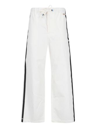 Marni White Brushstroke Stripe Poplin Pants
