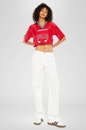 Kancan Low Slung Baggy Jean In White