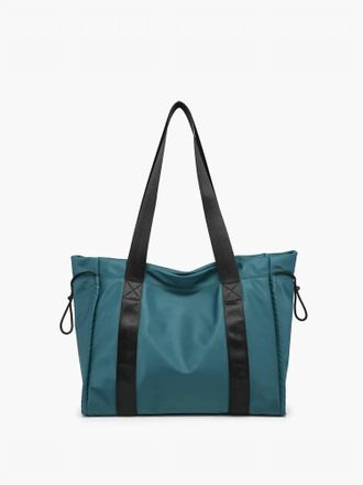 Jen & Co. Womens Lydia Drawstring Nylon Tote Bag In Peacock