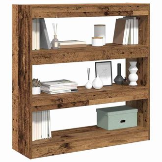 Berkfield Home Classic Book Cabinet/Room Divider - Rustic Wood - 100x30x103cm - Wood in Brown | Size: 100 x 30 x 103 cm