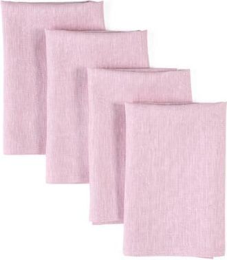 Solino Home Linen Dinner Napkins Set of 4, 20 x 20 Inch for Dining Table, Holiday and Everyday Table Decor - Athena in Bubblegum Pink at Nordstrom