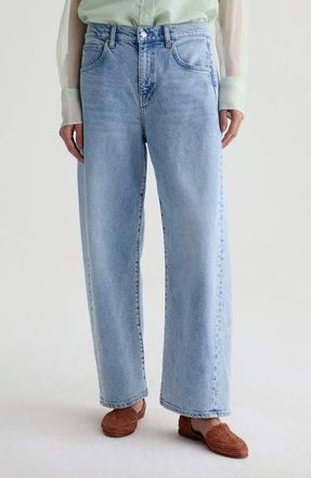 AG - Adriano Goldschmied Hattie High Waist Ankle Barrel Leg Jeans in Gold Country at Nordstrom, Size 31
