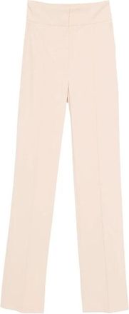 Elisabetta Franchi Broek met wijde pijpen en hoge taille - Dames - Straight fit broeken - Beige - M - Broeken