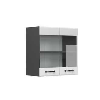 Vicco Armario De Cocina Con Vidrio R-line, Blanco Casa De Campo, 60 Cm