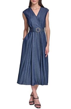 Karl Lagerfeld Denim Chambray Midi Dress in Indigo at Nordstrom Rack, Size 14
