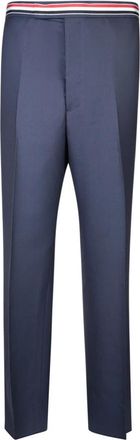 Thom Browne Blauwe Wol Pantalon - Heren - Nette broeken - Blauw - L - Wol - Broeken