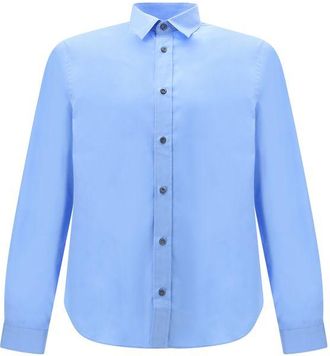 Prada Blue Cotton Dress Mens Shirt