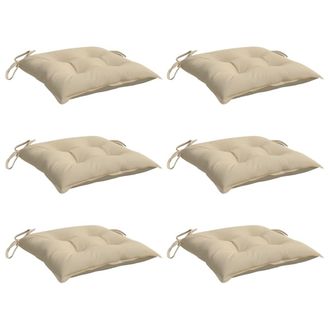 vidaXL Cojines De Silla De Jard&iacute;n 6 Uds Tela Oxford Beige 40x40x7 Cm Vidaxl