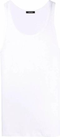 Tom Ford Witte Mouwloze Tanktop van Katoenmix - Heren - Tops zonder mouwen - Wit - L - Katoen - Tops