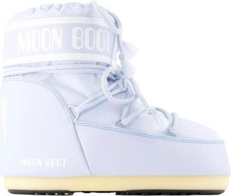 Moon Boot Icon Enkellaarsjes - Dames - Winterlaarzen - Blauw - 36 EU - Leer - Schoenen