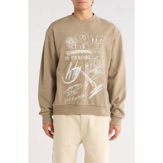 Honor The Gift Quick Sketch Crewneck Sweatshirt in Taupe at Nordstrom Rack, Size Xx-Large