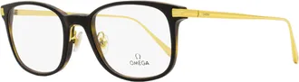 Omega Mens Rectangular Eyeglasses OM5039 005 Black/Havana/Gold 53mm