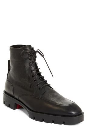 Christian Louboutin Caracolo Lion Leather Boot in Black at Nordstrom, Size 9.5Us