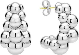 Lagos Caviar Bubbly Hoop Earrings in Sterling Silver at Nordstrom