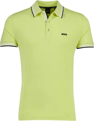 HUGO BOSS Korte mouw polo BOSS Green Paddy geel pique