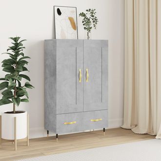 vidaXL Vidaxl - Aparador Alto Madera De Ingenier&iacute;a Gris Hormig&oacute;n 69,5x31x115 Cm