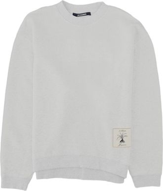Jacquemus Grey Botanical Patch Embroidered Cotton Sweatshirt