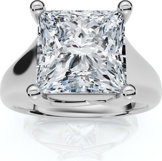 Pompeii3 Certified 3Ct Celestia Princess Cut Diamond Engagement Ring 14k Gold Lab Grown