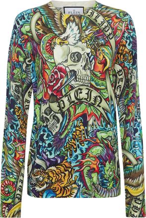 Philipp Plein Pullover Ronde Hals Tattoo
