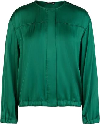 Marc Aurel Satijnen blouson met ritssluiting - Dames - Zomerjassen - Groen - XL - Satijn - Jassen