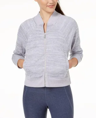 Calvin Klein Womens Performance Bomber Jacket In Platinum