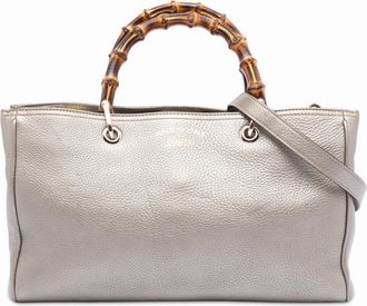 Gucci Pre-owned Gucci Medium Calfskin Bamboo Shopper Satchel Ladies 323660 001998