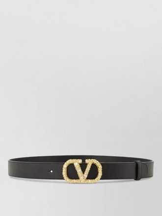 Valentino crystal-embellished leather belt