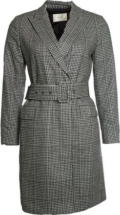 Stand Studio Suistudio, checkered trench coat in black and white