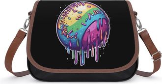 Generic Colorful Baseball Dripping Small Womens Crossbody Bags Shoulder Handbag with Adjustable Strap for Travel