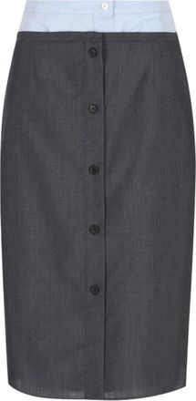 Prada Midi Skirts - Dames - Midirokken - Grijs - XS - Rokken