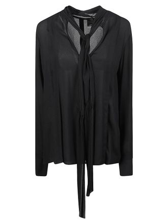 Pinko Brunnera Sheer Back Tie-Neck Blouse