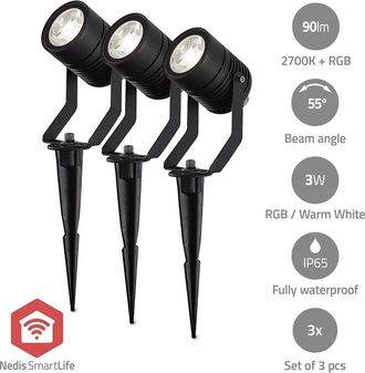 Nedis Pricenet L&aacute;mpara De Exterior Smartlife Negra Lote De 3