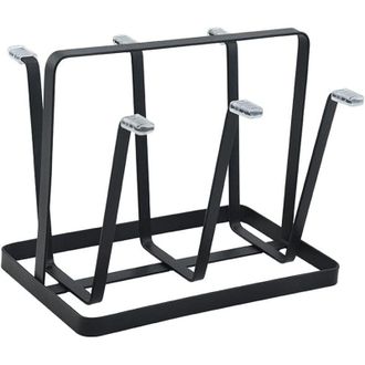 OEM Escurridor Negro Para Tazas Y Botellas Con 6 Ganchos Antideslizantes, Elegante Escurridor Para Cocina Y Sala De Estar - Crezuo