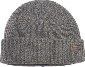 Barbour Effen kleur wol en fleece muts - unisex - Hoeden - Grijs - ONE Size - Wol - Accessoires