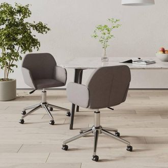 vidaXL Vidaxl - Sillas De Comedor Giratorias 2 Unidades Tela Gris Oscuro