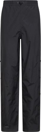Mountain Warehouse Downpour Mens Waterproof Trousers - Taped Seams & IsoDry Half Leg Zip Overtrousers - Wet Weather, Walking, Outdoors & Camping Black 4XL
