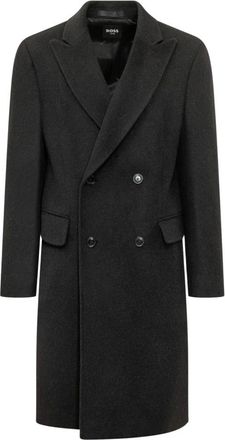 HUGO BOSS Jassen, Heren, Zwart, 2Xl, Wol, H-Hyde-Db-Peak Coat