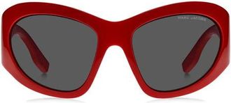 Marc Jacobs 62mm Rectangular Sunglasses in Red/Grey at Nordstrom