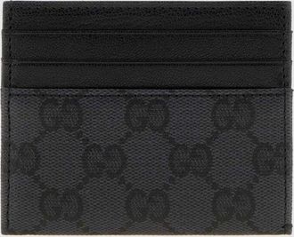 Gucci Portacarte piatto in tessuto GG Supreme con monogramma e finiture in pelle