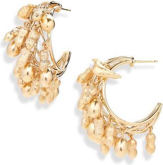 Givenchy Lucky Charms Golden Hoop Earrings in Golden Yellow at Nordstrom