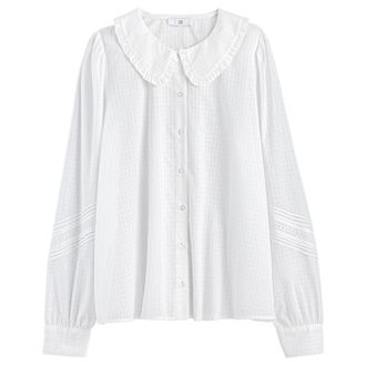 La Redoute Collections Hemdbluse, Bubikragen, Bio-Baumwolle - Violett - LA REDOUTE COLLECTIONS