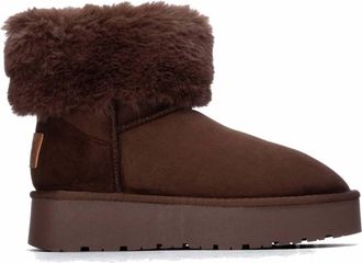 Xti Womens Suede Platform Ankle Booties In Brown