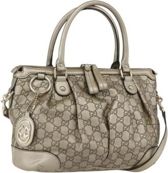 Gucci Pre-owned Handbags, female, Beige, Size: ONE SIZE Pre-owned Vintage Handbag