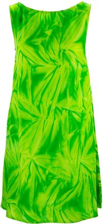 Loud Elephant Shift Shaper Dress Feathers Lime Green Rayon Womens Ladies Summer Colourful Bright Combination Lady Colour Medium