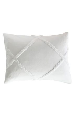 Peri Home Chenille Lattice Sham in White at Nordstrom, Size Standard