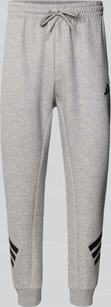 adidas Slim Fit Sweathose mit Logo-Print in Mittelgrau, Gr&ouml;&szlig;e XXL