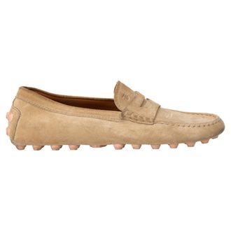 Tod's Tods City Gommino Moccasins in Beige Suede